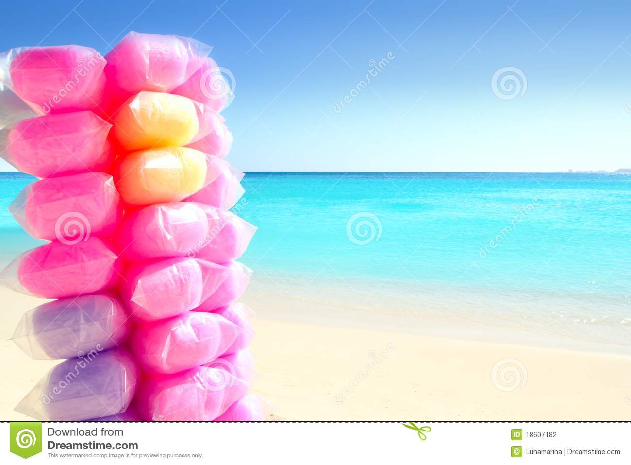 Cotton Candy Colorful In Caribbean Beach Stock Photography   Image