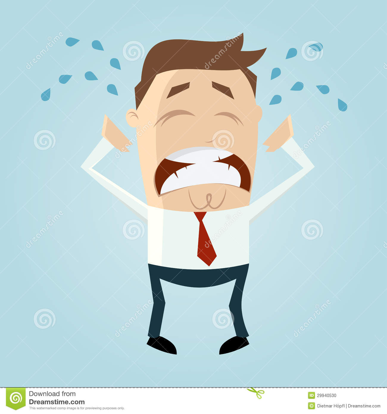 Frustration Animation Sad Crying Cartoon Man Stock Photo   Image    