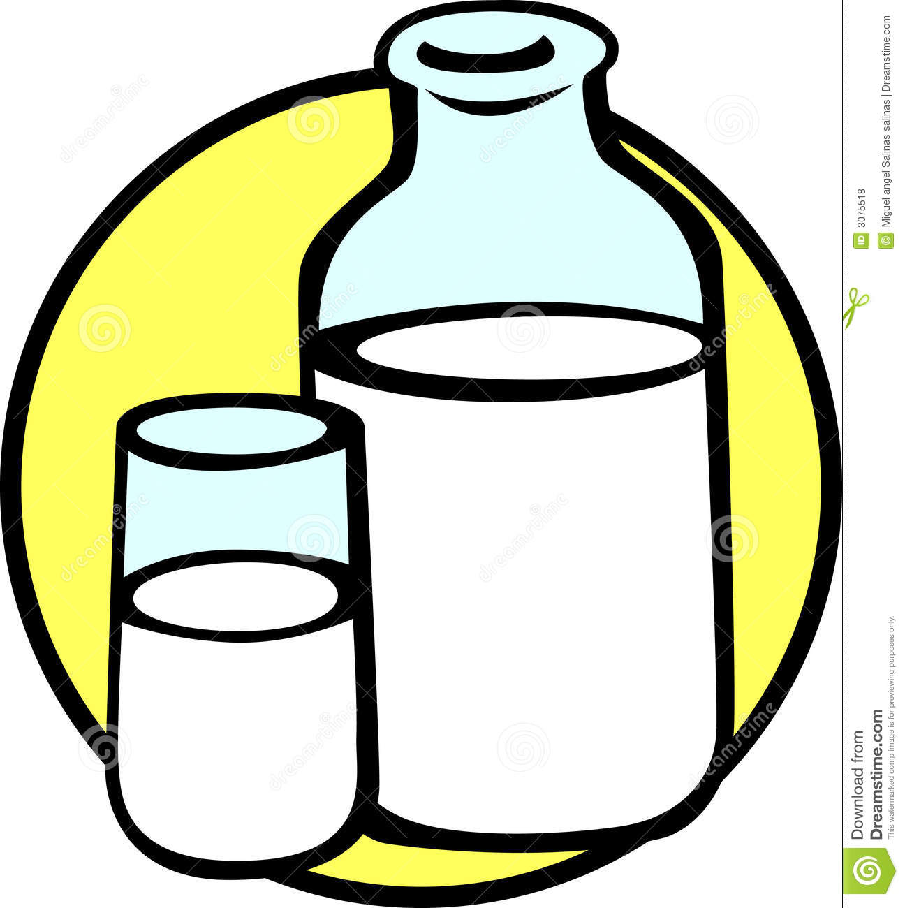 Glass Milk Bottle Clipart Milk Bottle Glass Vector Illustration