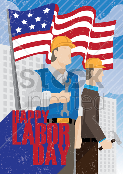 Happy Labor Day Background Vector Clipart   1526052   Stock Unlimited