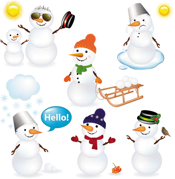 Indika S Blog   Cute Merry Christmas Snowman Clipart Collection