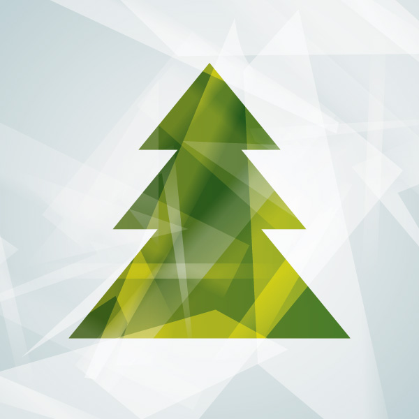 Modern Christmas Tree Vector Graphic   Merry Christmas Triangular