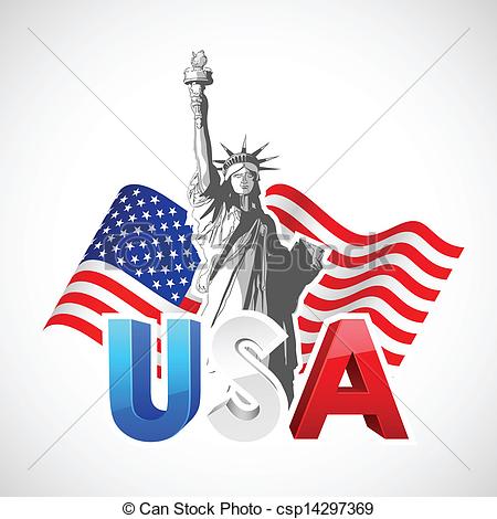 Of Statue Of Liberty On American Flag Background For Independence Day