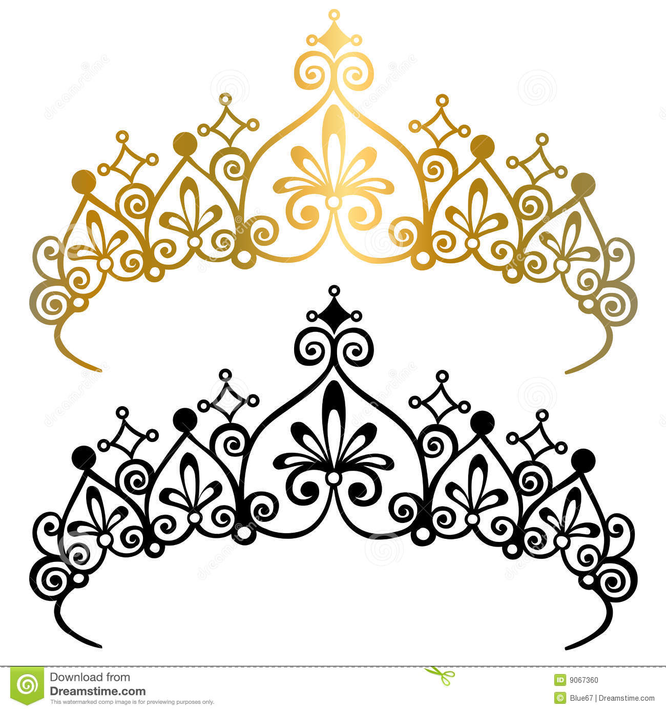 Princess Tiara Crowns Vector Illustration Stock Photo   Image  9067360