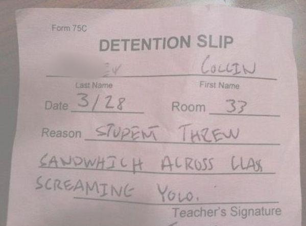          Updated      Funny Detention Slips Image Picture Clipart 10