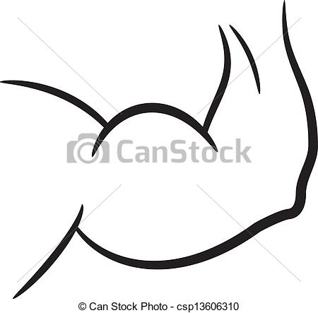Vector Clip Art Of Biceps   Black Silhouette Of Man Biceps On White    