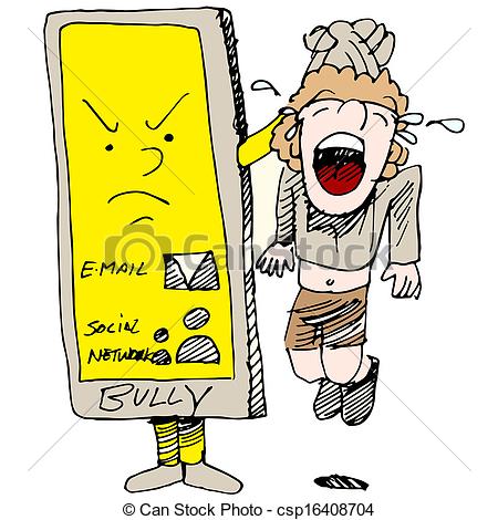 Vector Clipart Of Caught Cyber Bullying   An Image Of A Child Caught    