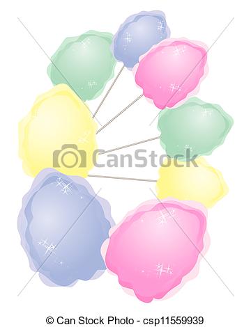 Vectors Of Cotton Candy Abstract   An Illustration Of Colorful Cotton