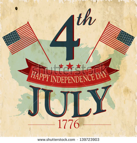 Vintage Flyer Poster Or Background For American Independence Day With    