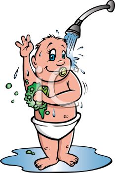 1003 1921 2534 Cartoon Of A Baby Taking A Shower Clipart Image Jpg
