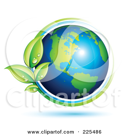 225486 3d Shiny Green And Blue American Globe Circled With Blue And