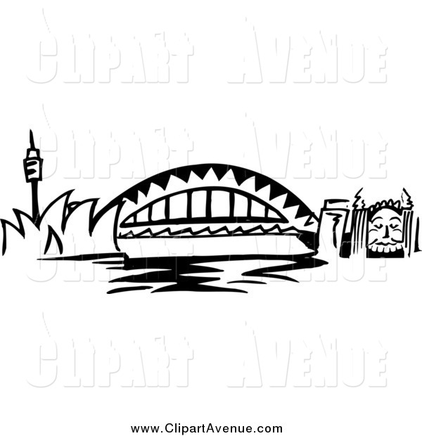 Avenue Clipart Of Black And White Arched Sydney Harbour Bridge