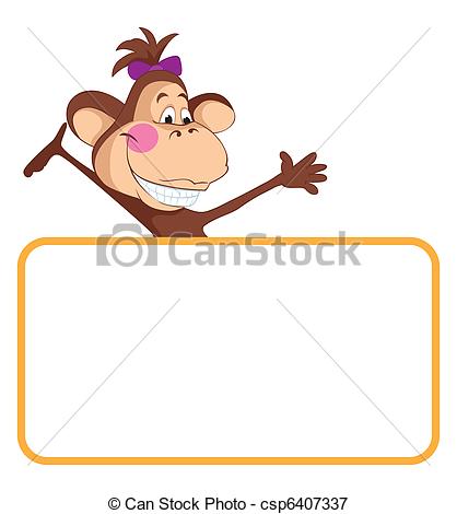 Banner   Baby Animal Banner Monkey    Csp6407337   Search Clipart