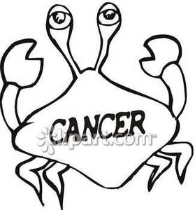 Cancer Written Inside A Crab   Royalty Free Clipart Picture