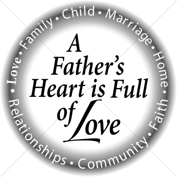 Circle With A Fathers Heart In B W
