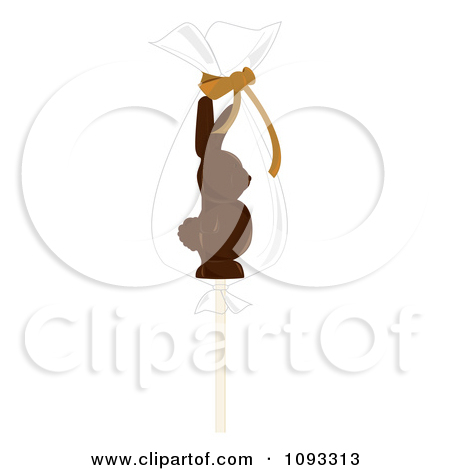 Clipart Chocolate Easter Bunny Lolipop 1   Royalty Free Vector    