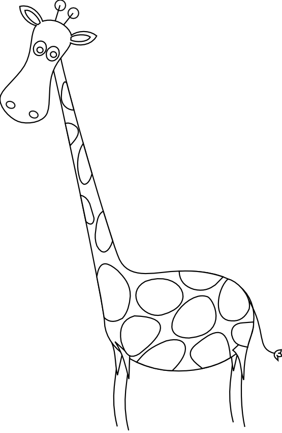Clipartist Net   Clip Art   Giraffe Sympa Black White Line Art