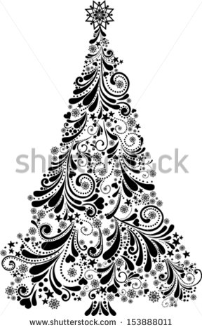 Elegant Christmas Tree Clipart Stock Illustrations Vector Graphics
