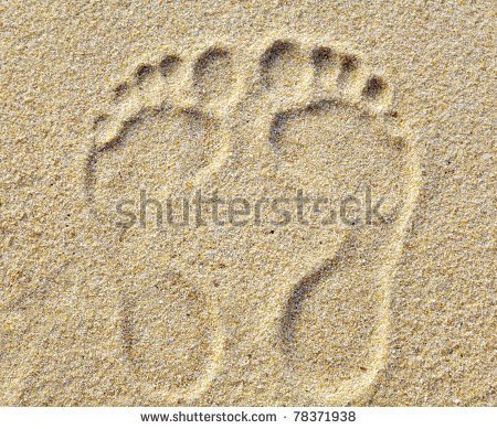 Foot Prints In The Sand Clip Art Two Footprints In Sand At The