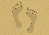 Footprints In The Sand   Clipart Graphic
