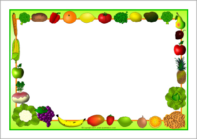 Fruit And Vegetables Themed A4 Page Borders  Sb5485    Sparklebox