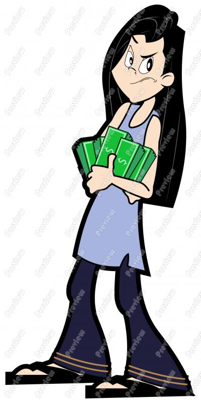 Greedy Female Character Clip Art   Royalty Free Clipart   Vector