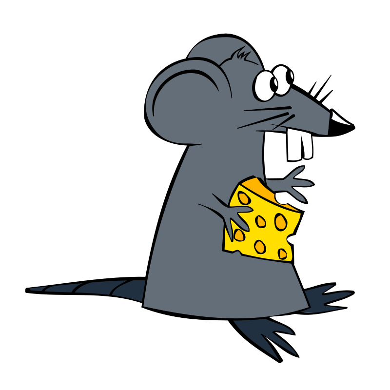 Greedy Rat By Nicubunu   Comic Rat Holding A Piece Of Cheese