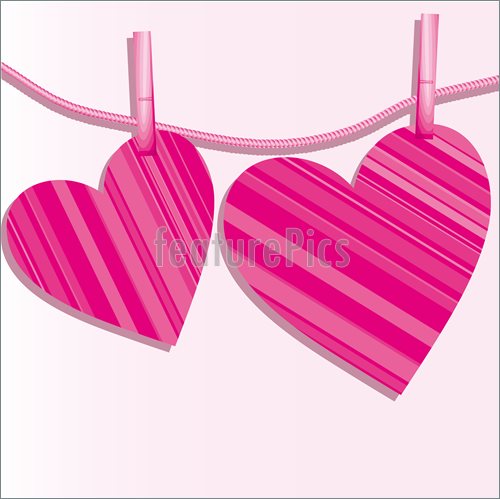 Illustration Of Hearts On A String