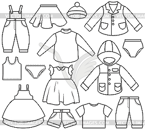 Kids Clothes Clipart Black And White Images   Pictures   Becuo