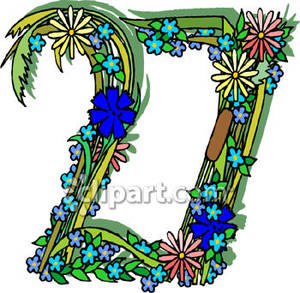 Number 27 Made Of Flowers Number 27 Clipart