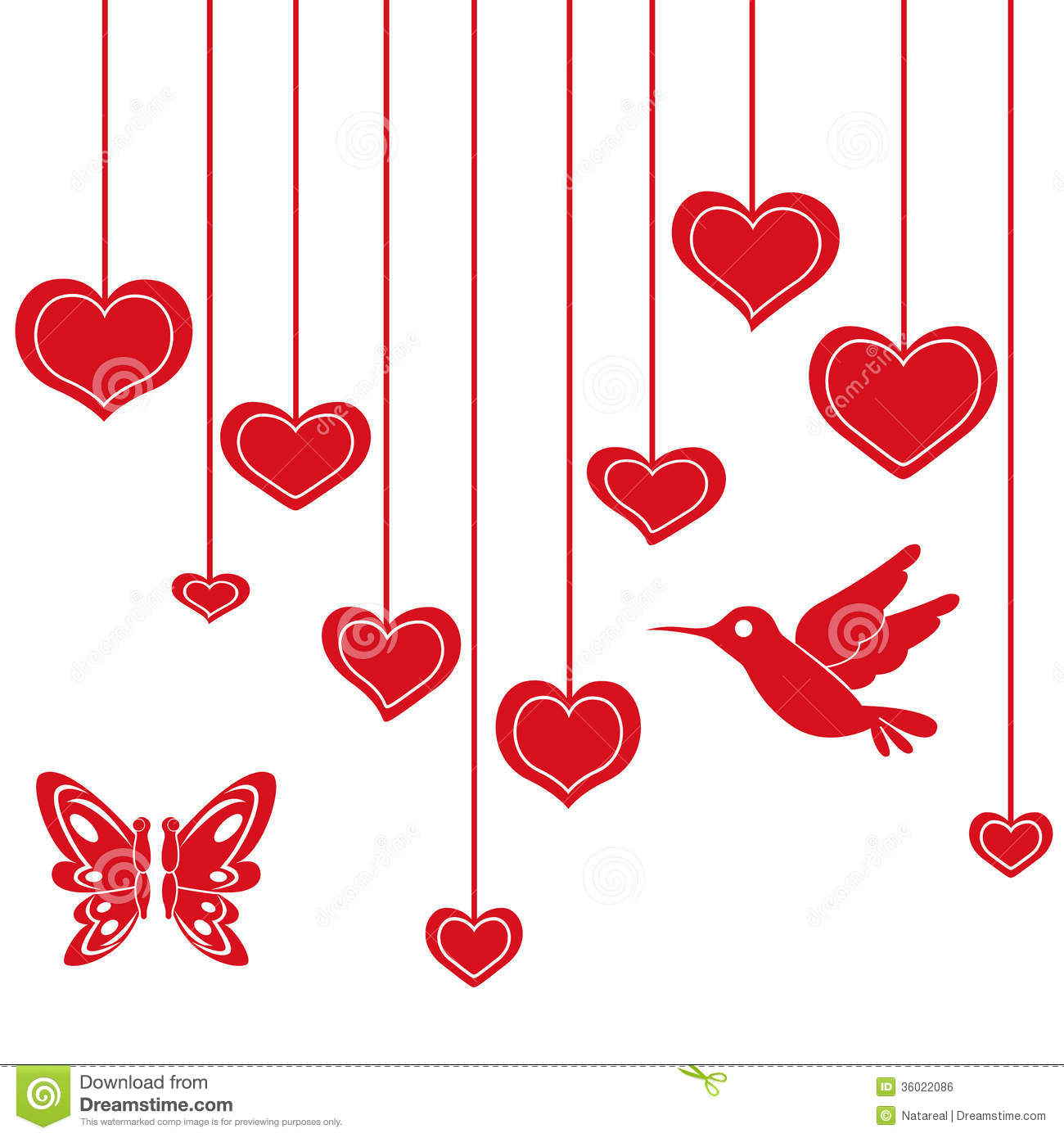 Red Hearts Hanging On A String Royalty Free Stock Image   Image