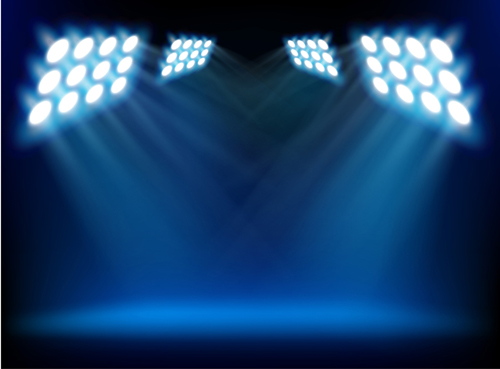 Set Of Stage With Spotlight Vector Background 01   Vector Background