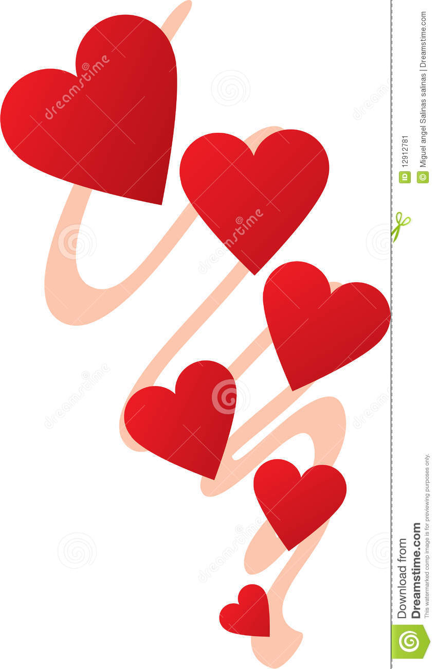 String Of Hearts Design Stock Image   Image  12912781