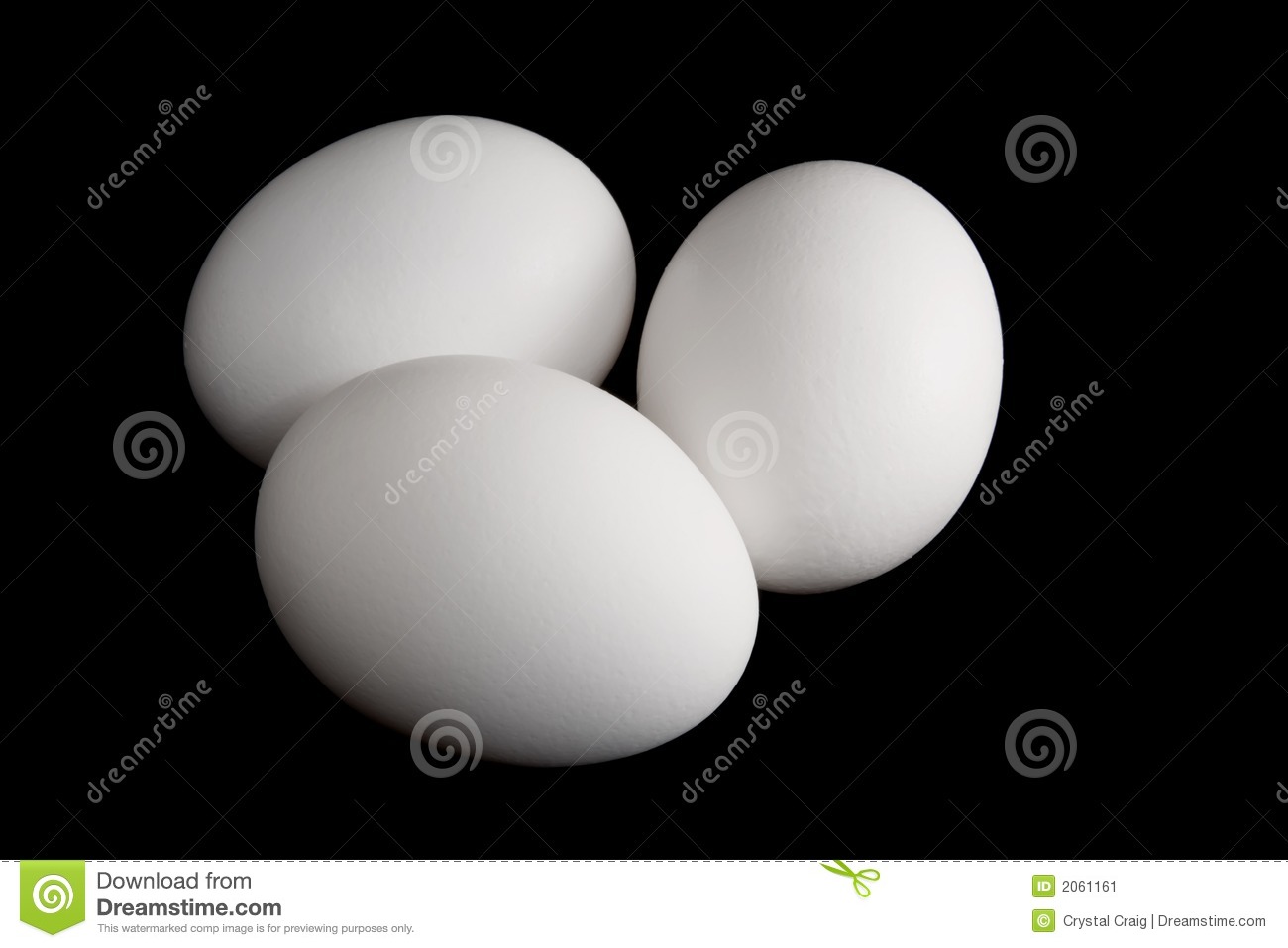 Three Plain White Eggs On A Black Background Mr No Pr No 3 2308 7