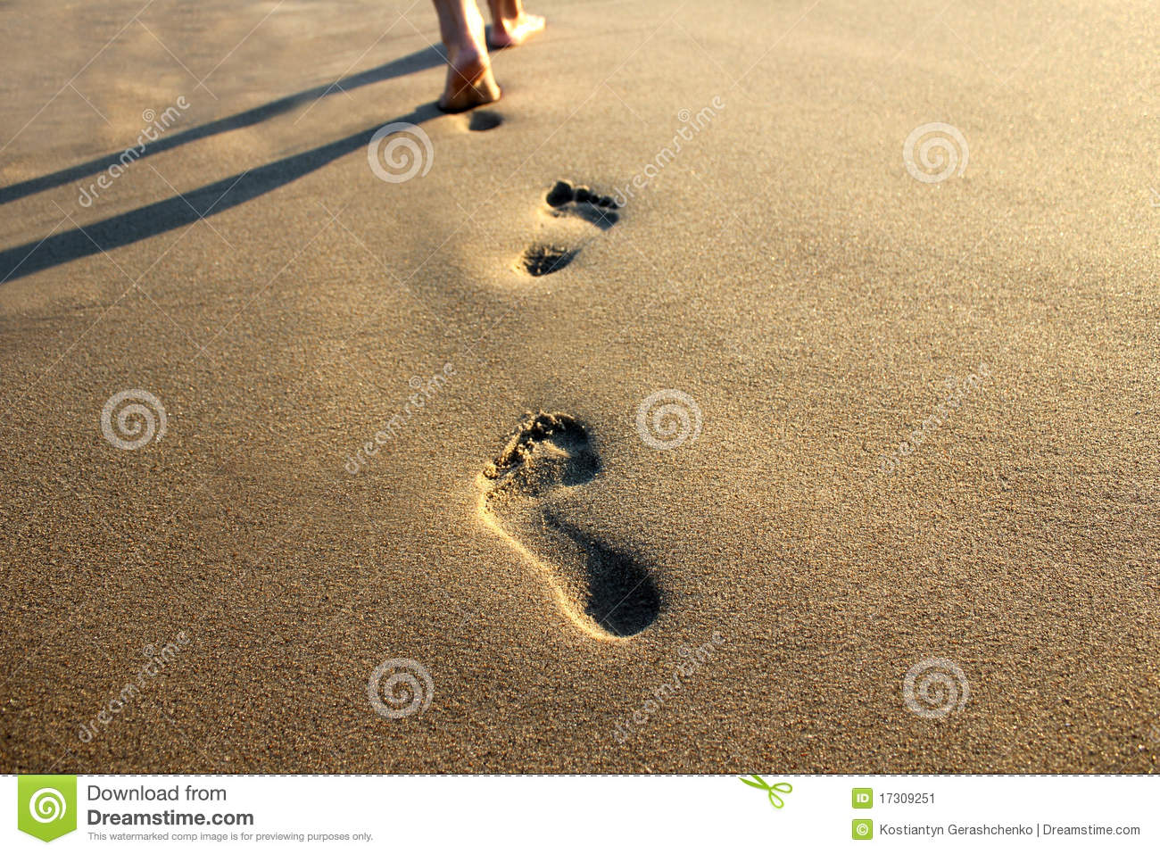Traces Of The Feet In The Sand