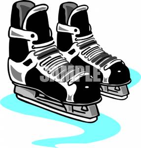 Two Hockey Skates   Royalty Free Clipart Picture