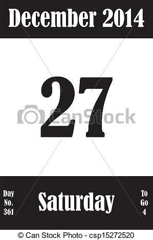 Vector   27 December 2014 Calendar Page   Stock Illustration Royalty