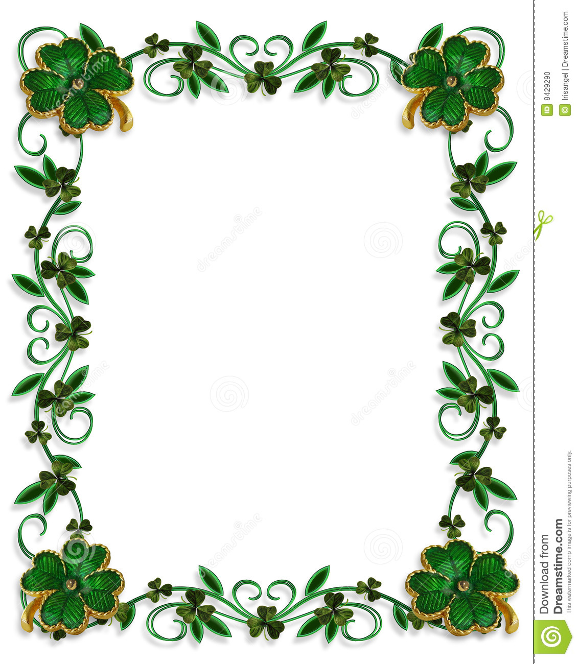 3d Illustration For St Patricks Day Card Background Border Or Frame