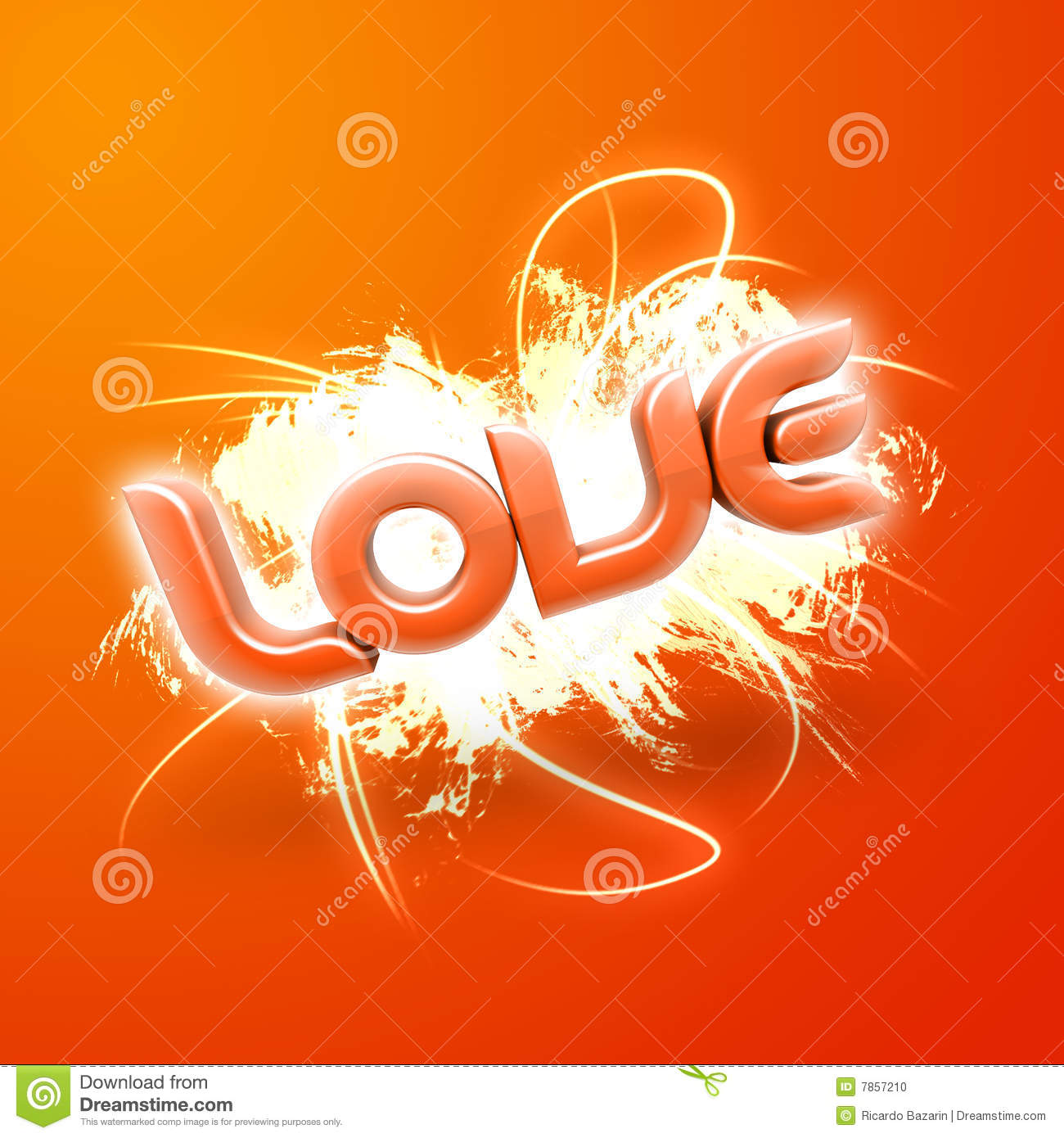 3d Illustration Of The Word Love Orange Stock Photo   Image  7857210