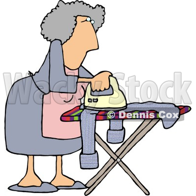 6016 Housewife Ironing Clothes Clipart Picture By Dennis Cox At