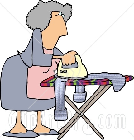 6016 Housewife Ironing Clothes Clipart Picture Jpg
