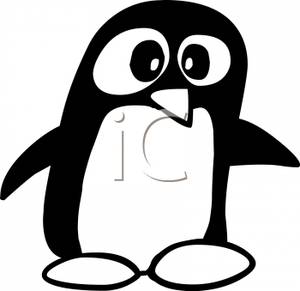 Baby Penguin Clipart Black And White Black And White Baby Penguin    
