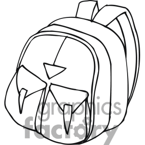 Backpack Clip Art Black And White