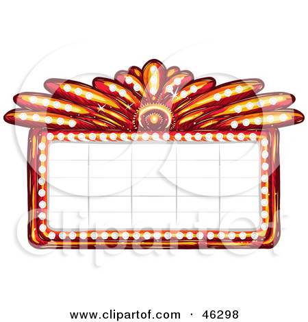 Blank Illuminated Red Casino Or Theater Marquee Sign Posters Art