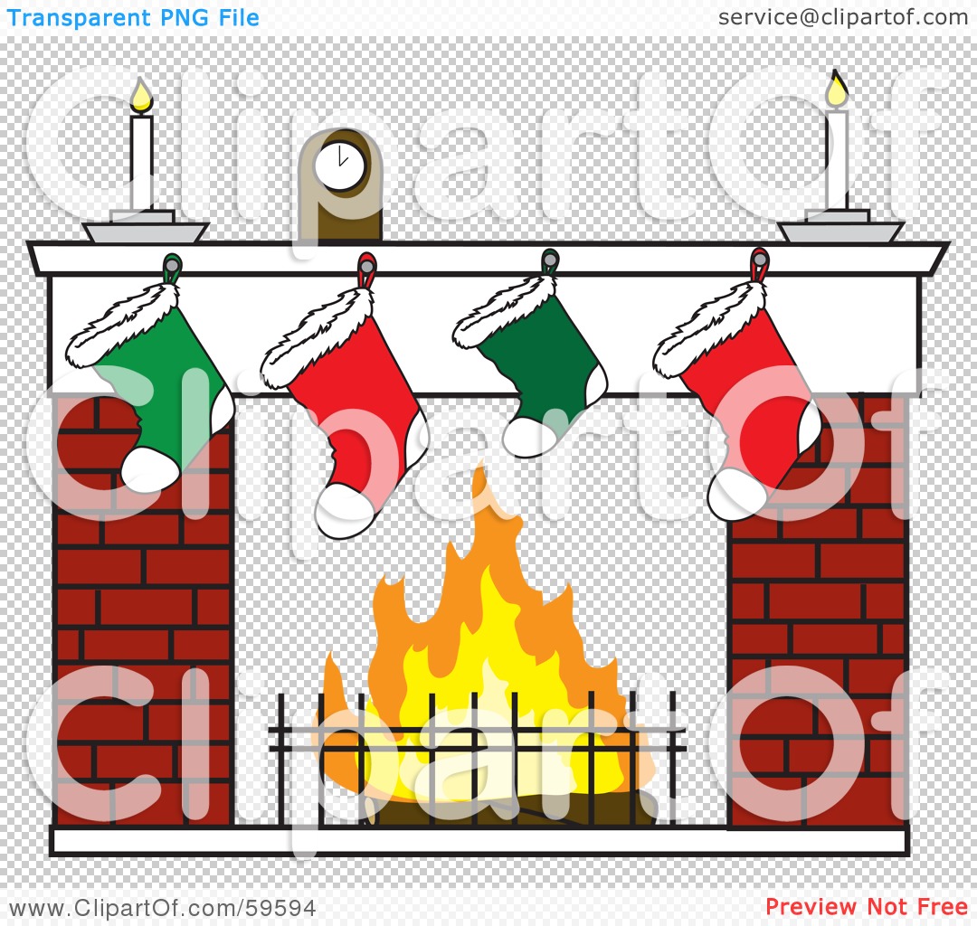 Candles Over Christmas Stockings On A Brick Fireplace By Rosie Piter