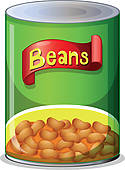 Canned Food Clip Art A Can Of Beans   Clipart