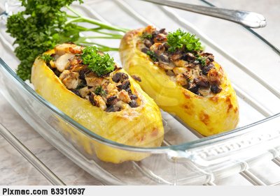 Chicken Meat With Black Beans Baked In Potatoes Inside Pixmac Picture    