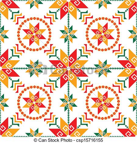 Clipart Vector Of Seamless Mexican Pattern   Traditional Mexican    