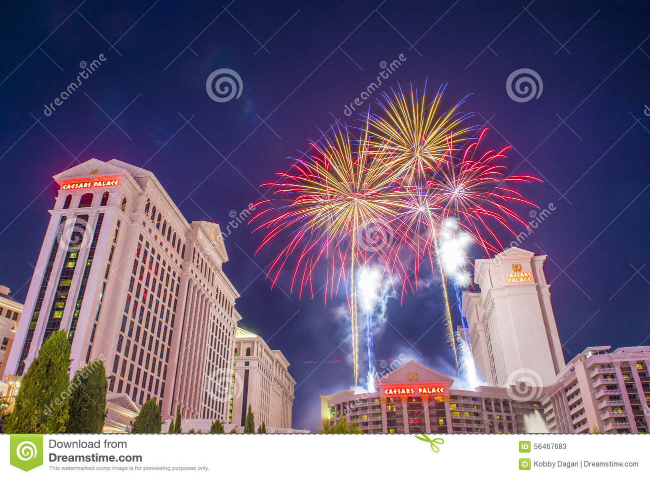 Fireworks Show As Part Of The 4th Of July Celebration In Las Vegas On