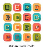 Flat Mobile Icons   Flat Vector Mobile Icons Set